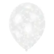 Konfettiballonger Vit - 6-pack