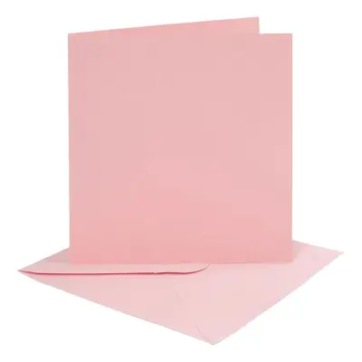 Kort med Kuvert Rosa - 15,2 x 15,2 cm