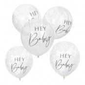 Latexballonger Hey Baby - 5-pack