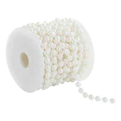 Pärlband Vit - 10 meter, 8 mm