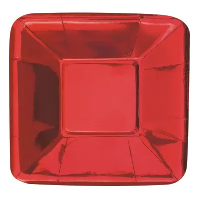 Pappersassietter Små Röd Metallic - 8-pack