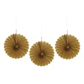Pappersfjädrar Guld Mini - 3-pack