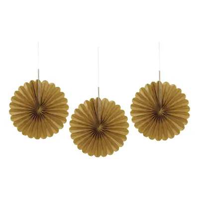 Pappersfjädrar Guld Mini - 3-pack