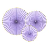Pappersfjädrar Lila/Guld Pastell - 3-pack