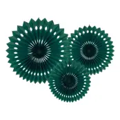 Pappersfjädrar Mörkgrön - 3-pack