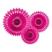 Pappersfjädrar Mörkrosa - 3-pack