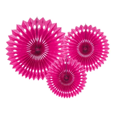 Pappersfjädrar Mörkrosa - 3-pack