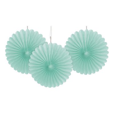 Pappersfjädrar Mint Mini Hängande Dekoration - 3-pack