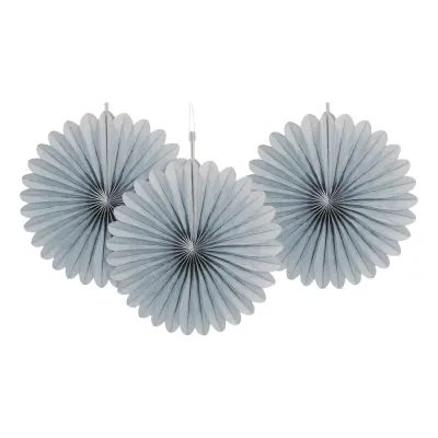 Pappersfjädrar Silver Mini Hängande Dekoration - 3-pack