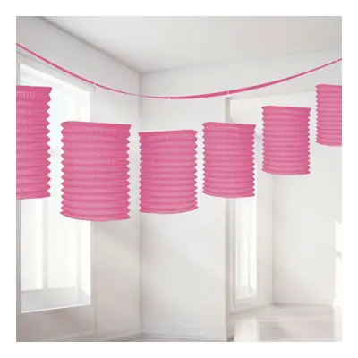 Papperslyktor Girlang Rosa