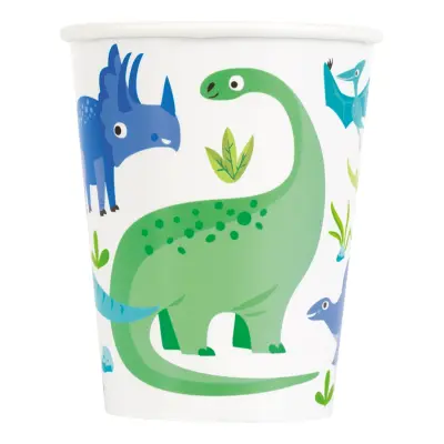 Pappersmuggar Dinosaurie Kalas - 8-pack
