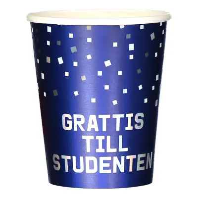 Pappersmuggar Grattis Till Studenten - 8-pack