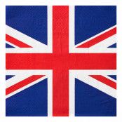 Pappersservetter Brittiska Flaggan - 20-pack