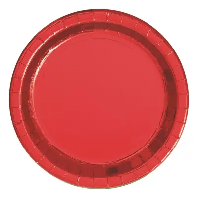 Papperstallrikar Röda Metallic - 8-pack