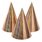 Partyhattar Holografiska Roséguld - 6-pack