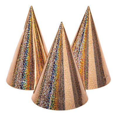 Partyhattar Holografiska Roséguld - 6-pack