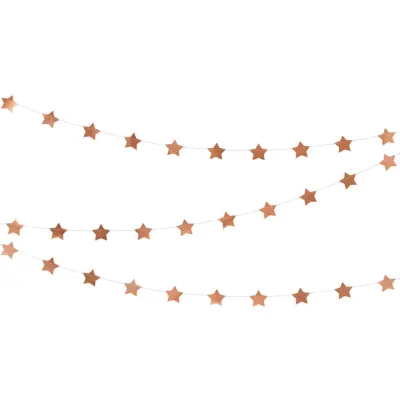 Roséguld Girlang med Stjärnor