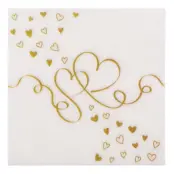 Servetter Hjärtan Guld - 20-pack