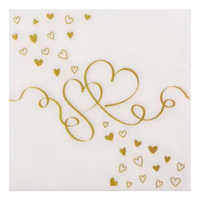 Servetter Hjärtan Guld - 20-pack