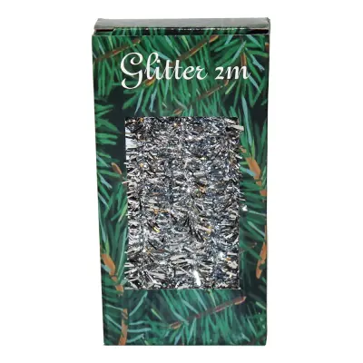Julgransglitter Silver - 2 meter