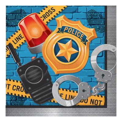 Servetter Polis Party - 16-pack