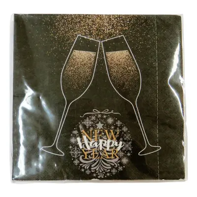 Servetter Skålande Glas Happy New Year - 20-pack