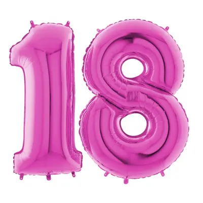 Sifferballong 18 Rosa