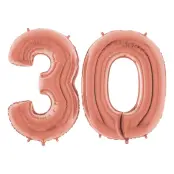 Sifferballong 30 Roséguld