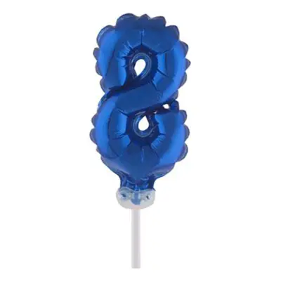 Sifferballong Tårtdekoration Blå - Siffra 8