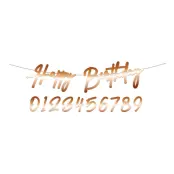 Siffergirlang Happy Birthday Guld