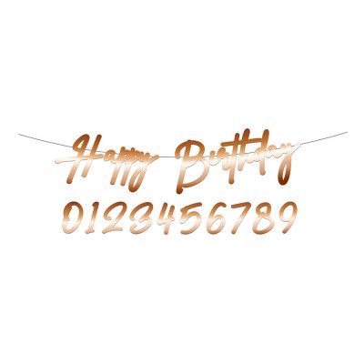 Siffergirlang Happy Birthday Guld