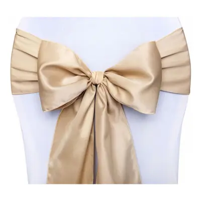 Stolsrosetter i Satin Ljusguld - 10-pack