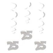 Swirls 25 Silver Hängande Dekoration - 3-pack