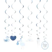 Swirls Baby Shower Blå - 6-pack