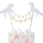 Tårtdekoration DIY Happy Birthday Princess Unicorn