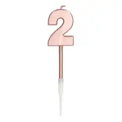 Tårtljus Roséguld Metallic - Siffra 2