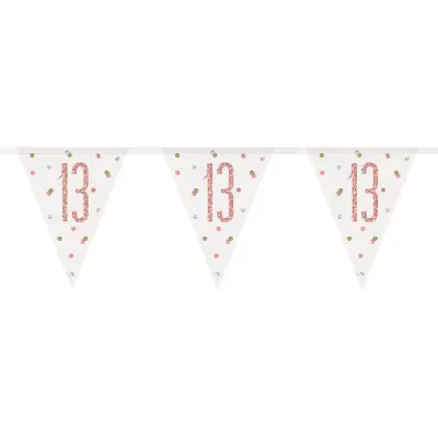 Vimpelgirlang 13 Vit/Roséguld