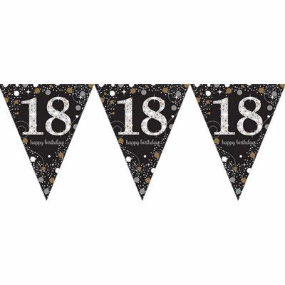 Vimpelgirlang 18 Guld/Silver Glitter