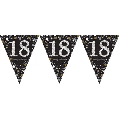 Vimpelgirlang 18 Guld/Silver Glitter