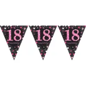 Vimpelgirlang 18 Svart/Rosa Glitter
