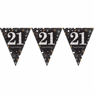 Vimpelgirlang 21 Guld/Silver Glitter