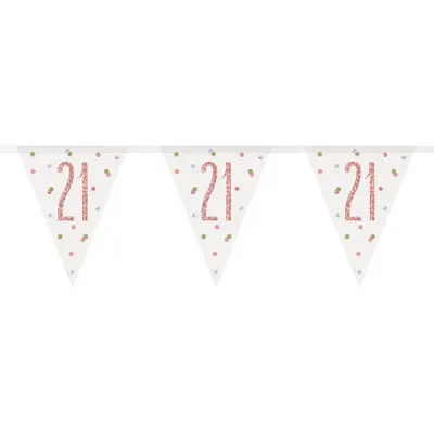 Vimpelgirlang 21 Vit/Roséguld