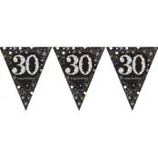 Vimpelgirlang 30 Guld/Silver Glitter
