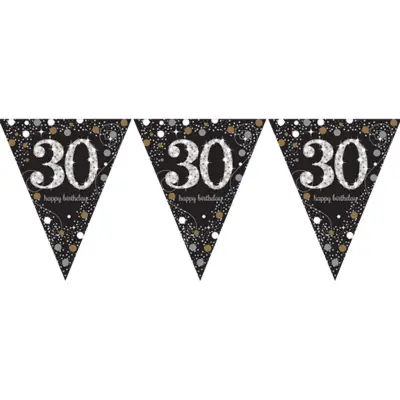 Vimpelgirlang 30 Guld/Silver Glitter