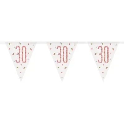 Vimpelgirlang 30 Vit/Roséguld