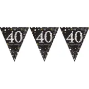 Vimpelgirlang 40 Guld/Silver Glitter