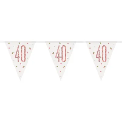 Vimpelgirlang 40 Vit/Roséguld