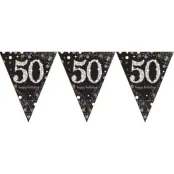 Vimpelgirlang 50 Guld/Silver Glitter