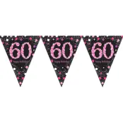 Vimpelgirlang 60 Svart/Rosa Glitter