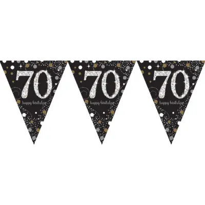 Vimpelgirlang 70 Guld/Silver Glitter